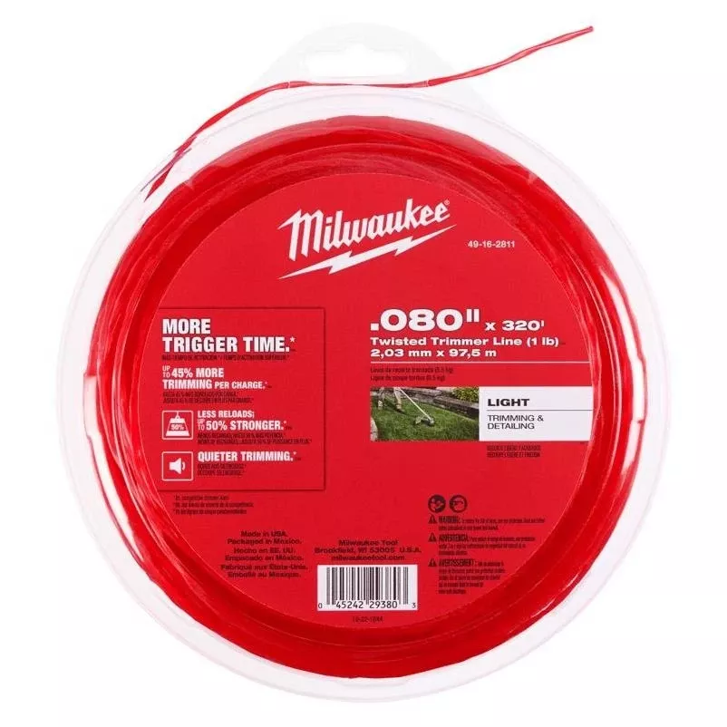 0.08‑in Twisted Nylon Trimmer Line – 320‑ft Heavy‑duty Cutting Cord