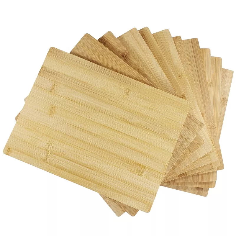 (Set of 12) 12"X9" Bulk Plain Bamboo Serving Tray, Cutting Chopping Board for Customized, Personalized Engraving Purpose, Wholesale Premium Bamboo Charcuterie Board (Without Handle)
